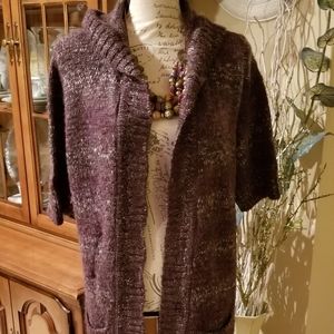 DRESS BARN short sleeve sweater with hood